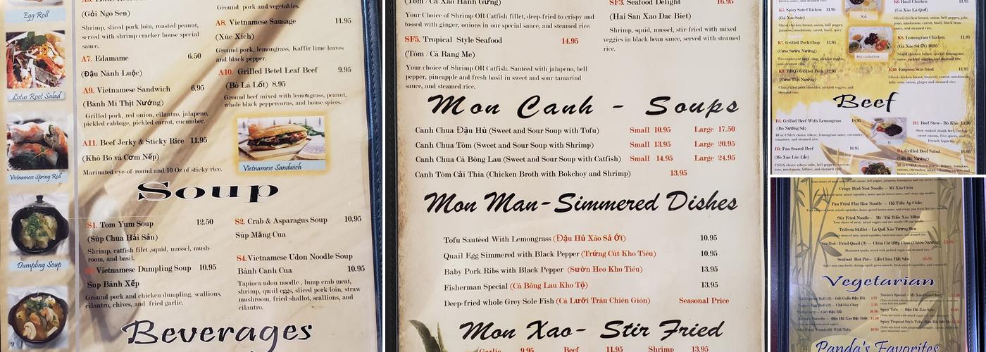 Saigon Restaurant Menu