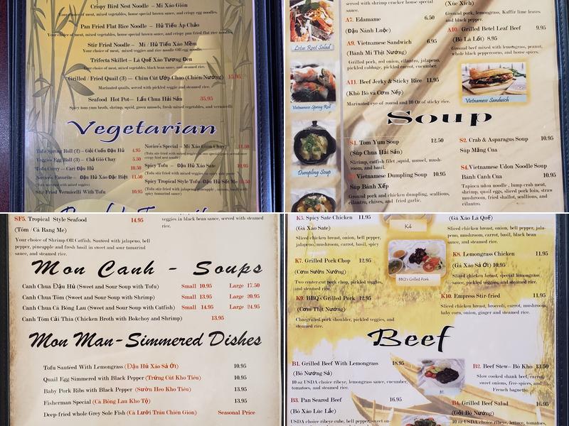 Saigon Restaurant Menu