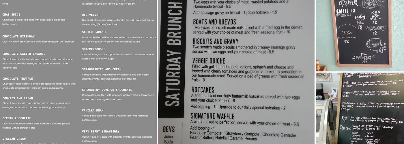 Scratch Made Bakery Menu