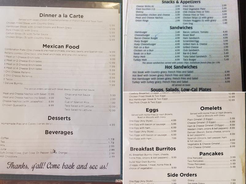 Cattleman's Cafe Menu