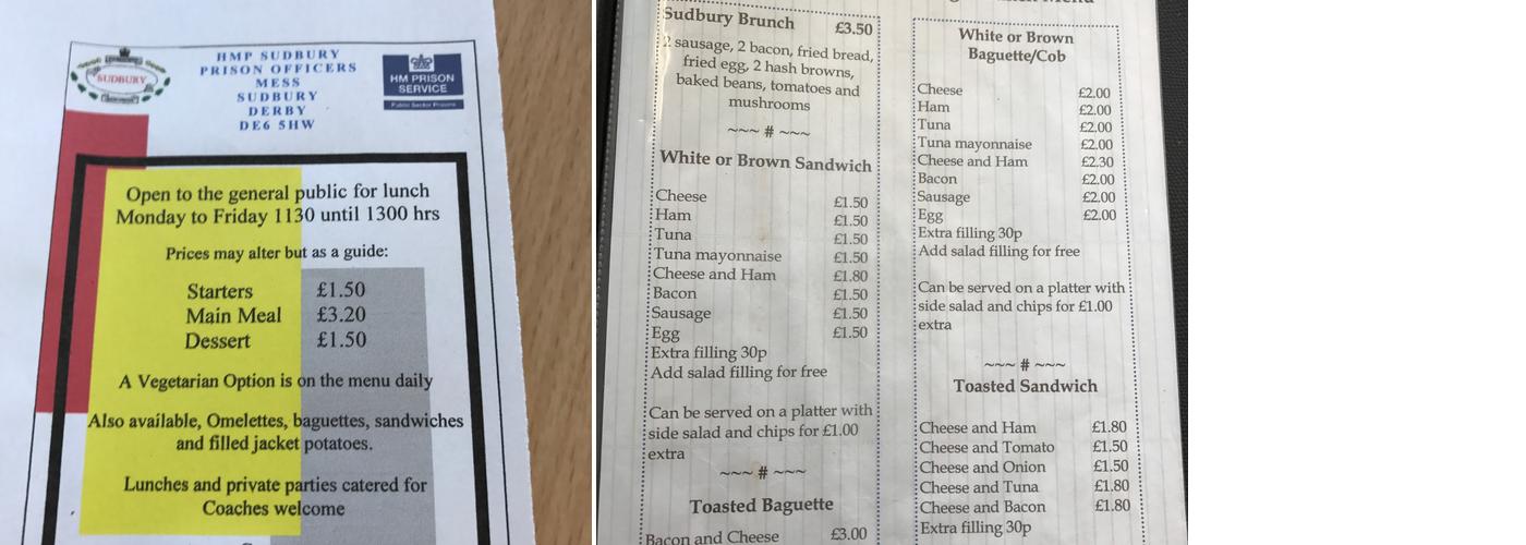 The Secret Diner Menu