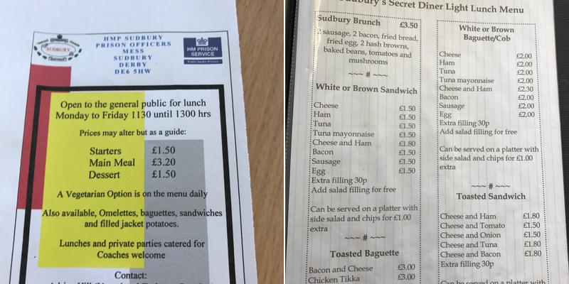 The Secret Diner Menu