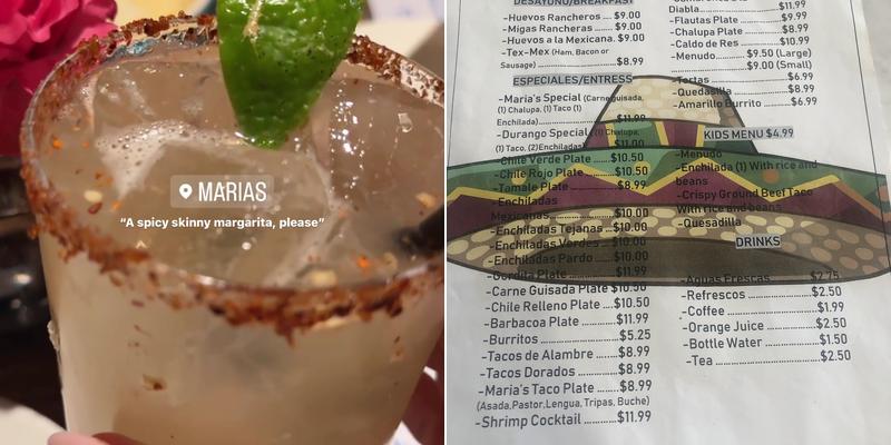 Maria's Cocina Mexicana Menu