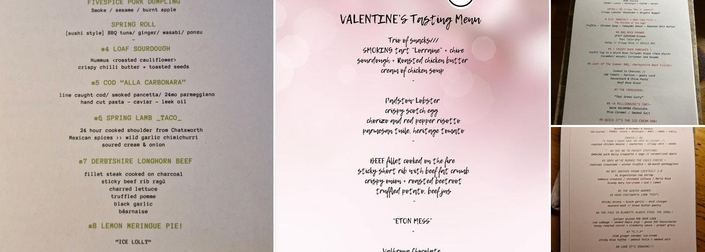 The Tasting Club Restaurant Menu