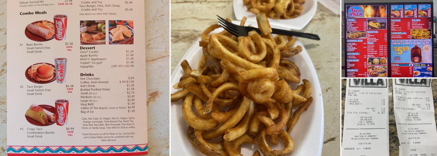 Taco Villa Menu