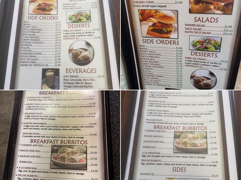 Mexico Lindo Restaurant Menu