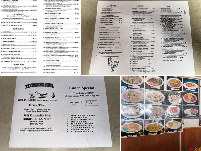 Texas Chicken Bowl Menu