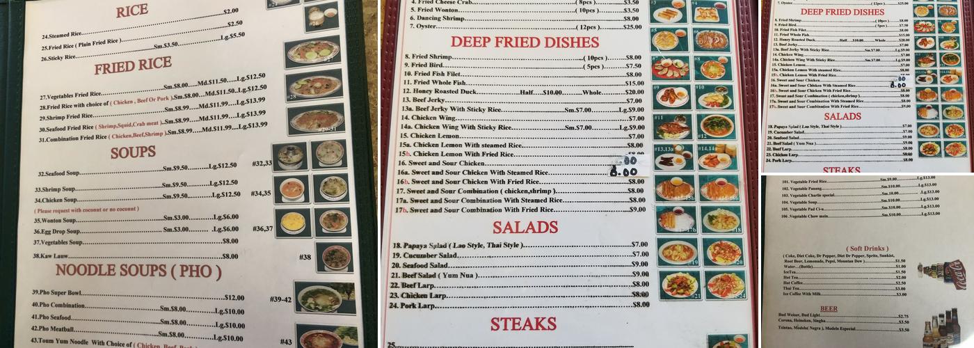 Thai Diamond Menu