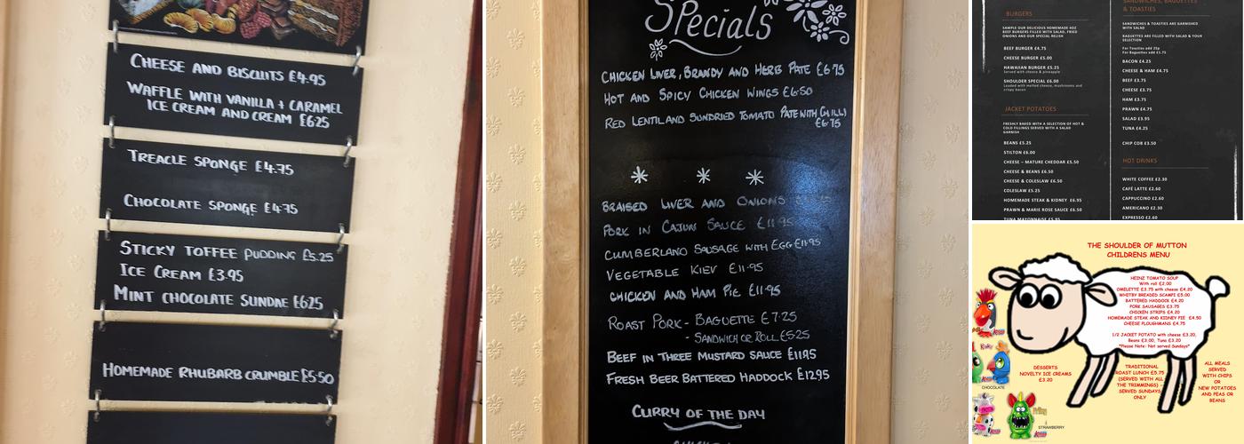 The Shoulder Of Mutton Menu