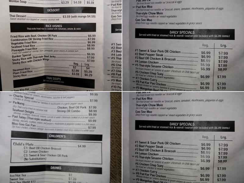 Thai Pepper Menu