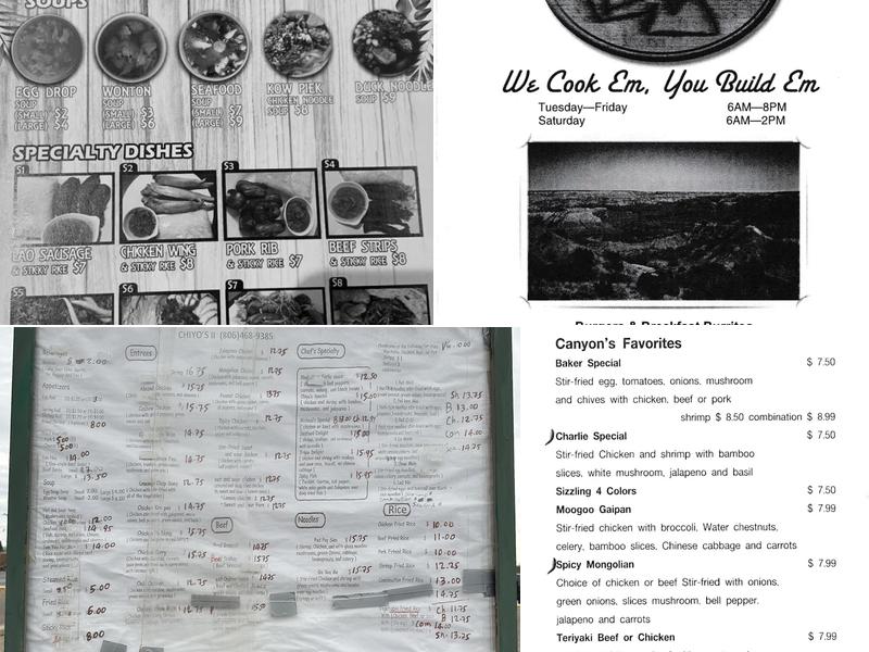 Chiyo's Menu