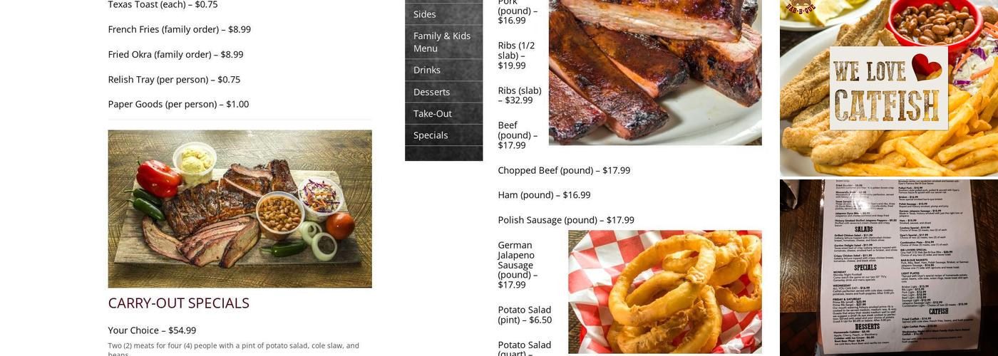 Dyer's Bar-B-Que Menu