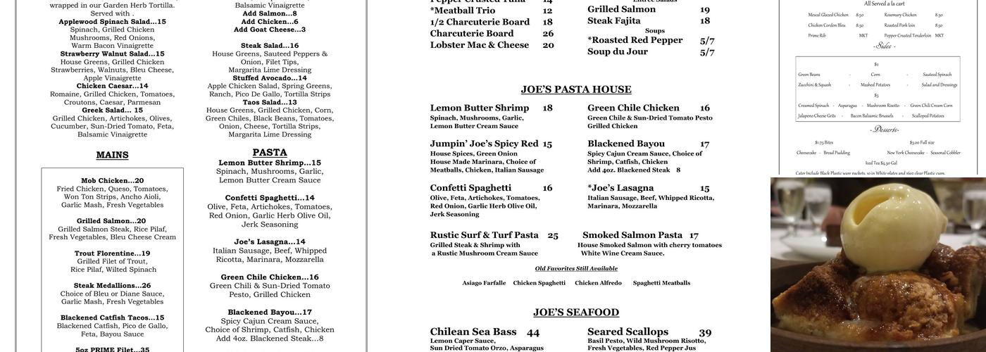 Macaroni Joe's Menu