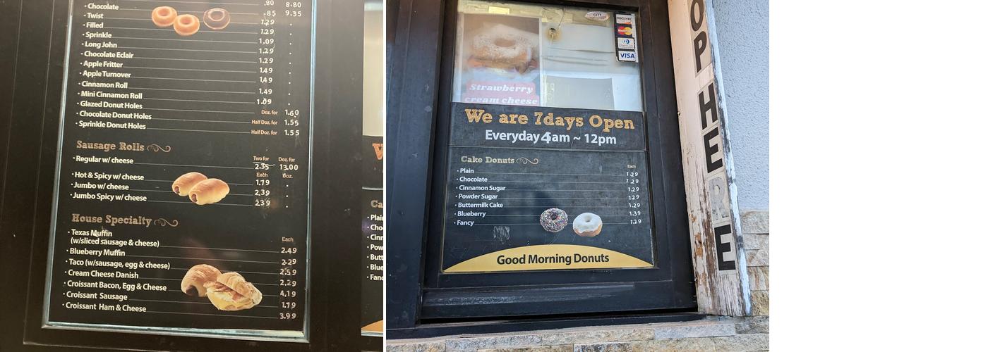 Donuts Menu