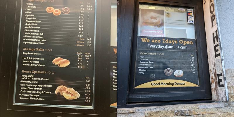 Donuts Menu