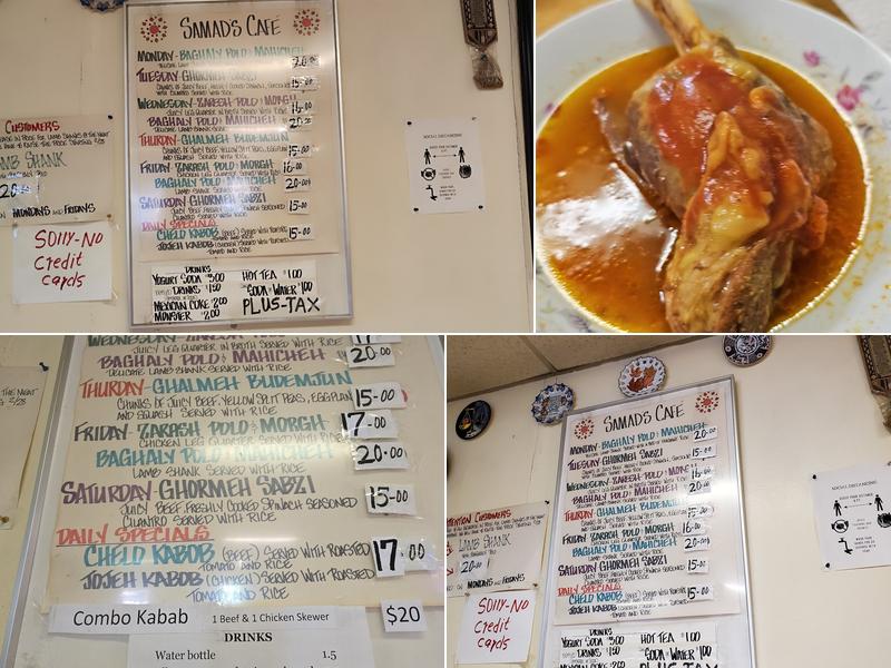 Samad Cafe Menu