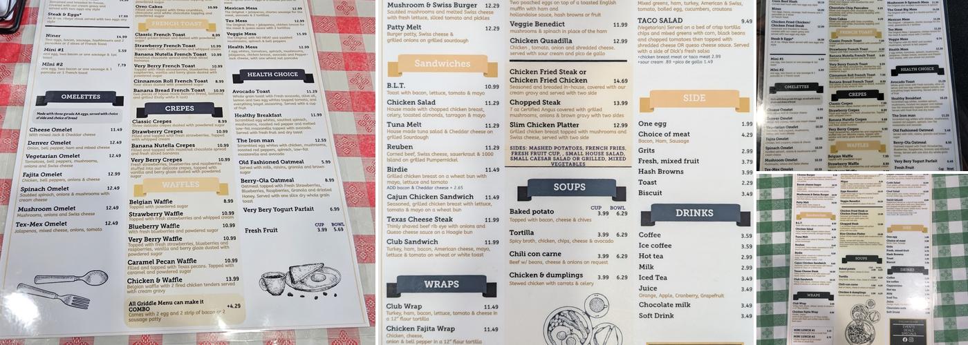 Dick's Uptown Cafe Menu