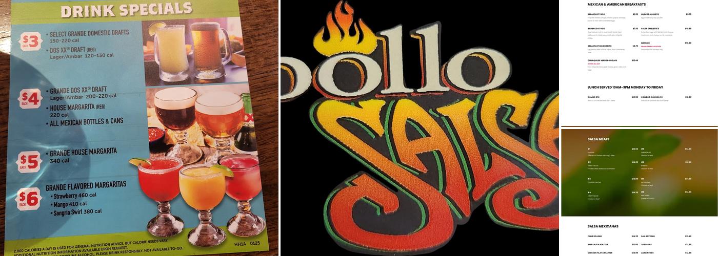 Pollo Salsa Menu