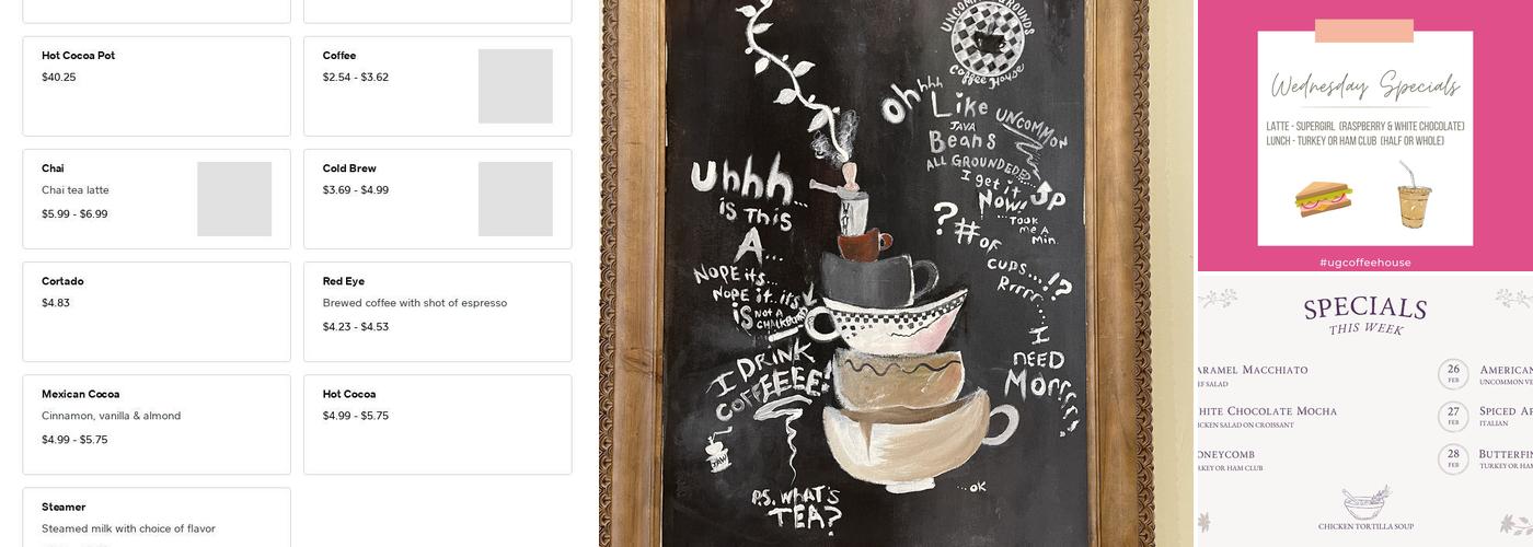 Uncommon Grounds Menu