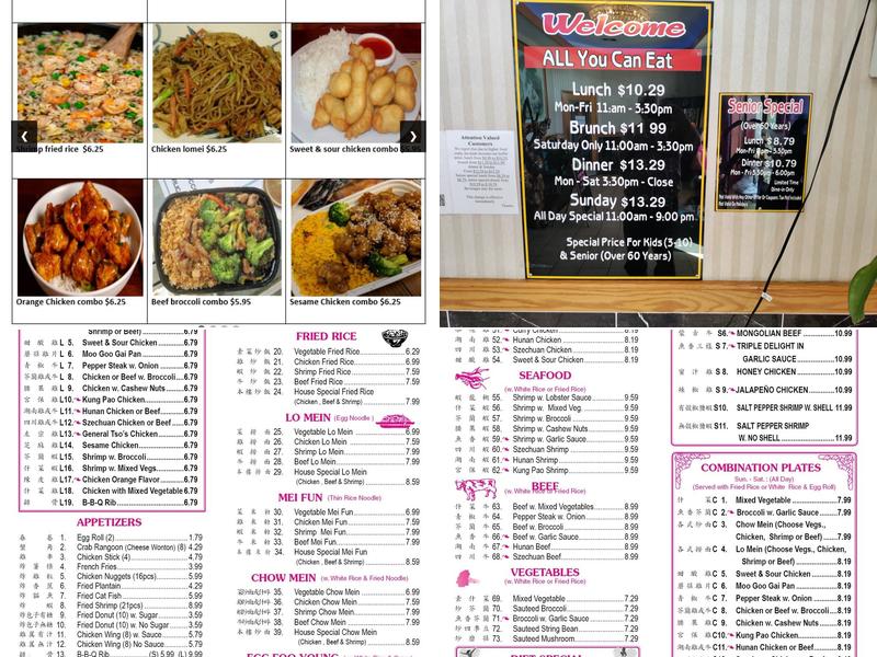 Yes Buffet Menu