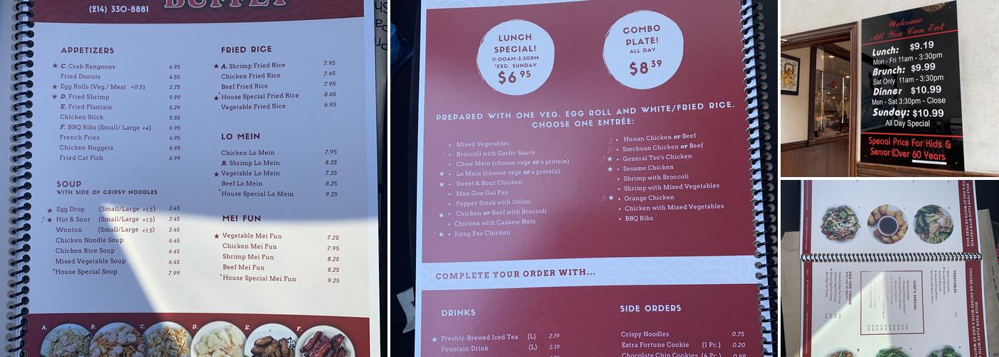 Win Buffet Menu