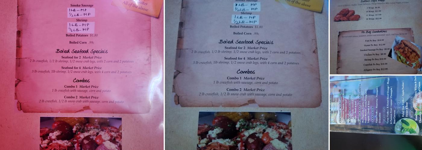 CAJUN CRAB PUB & GRILL Menu