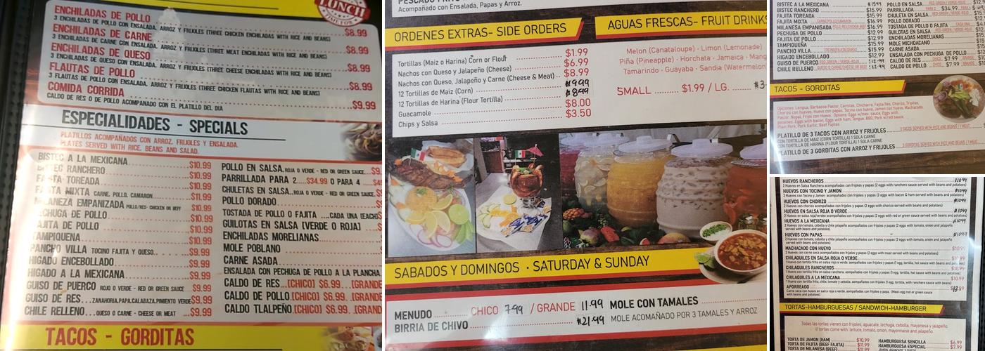 Vicky's Restaurant Menu