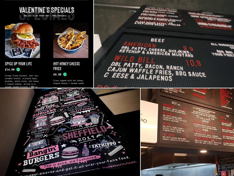 Fat Hippo Sheffield Kommune Menu