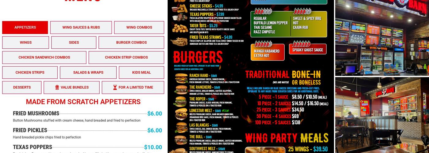Wing Barn Pablo Kisel Menu