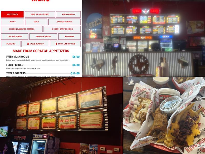 Wing Barn Olmito Menu