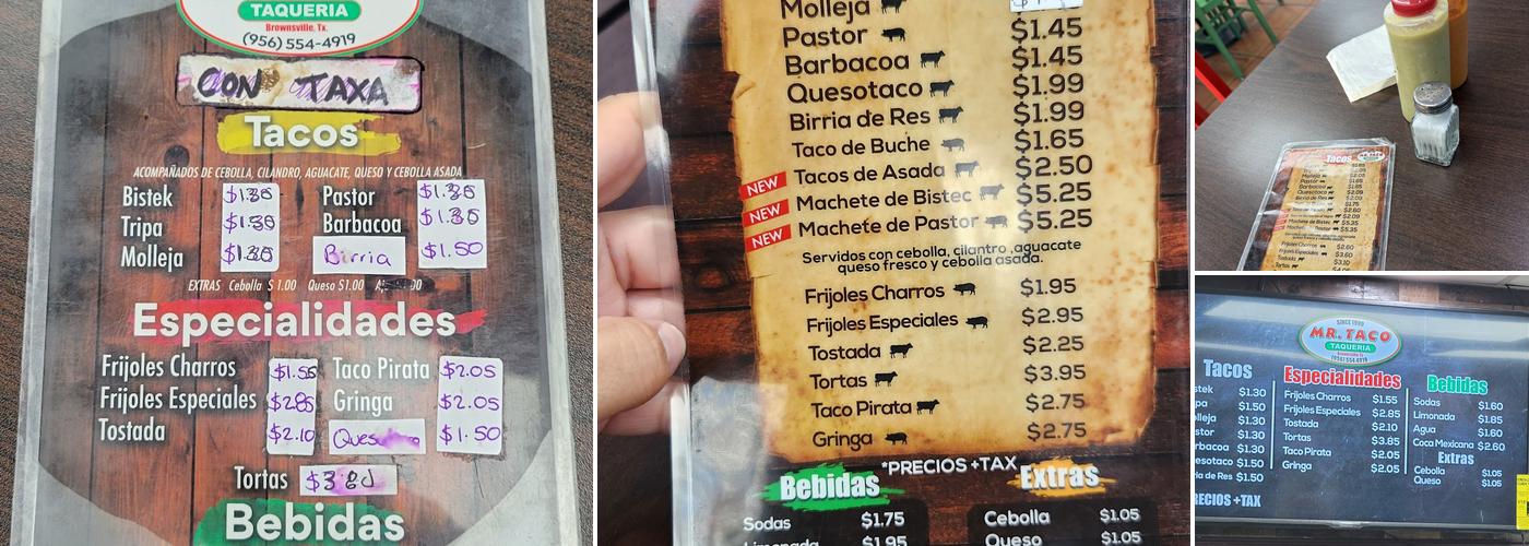 Mr Taco Menu