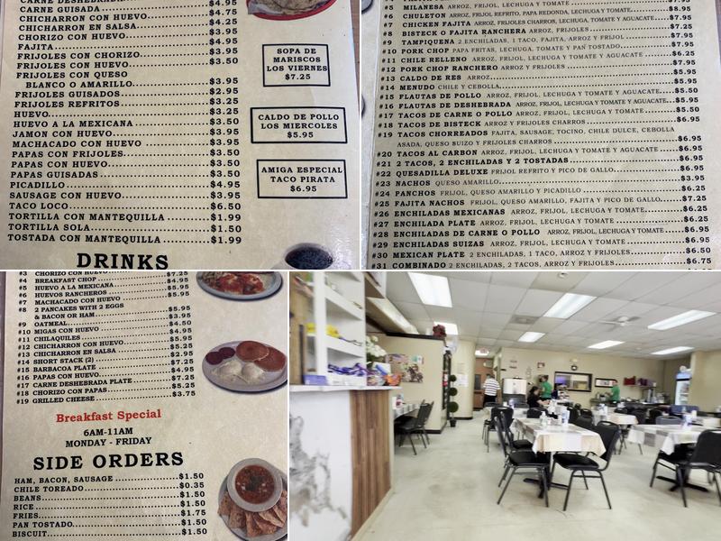 Cafe Amiga Menu