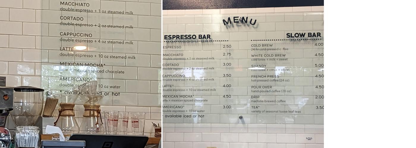 7th and Park Menu