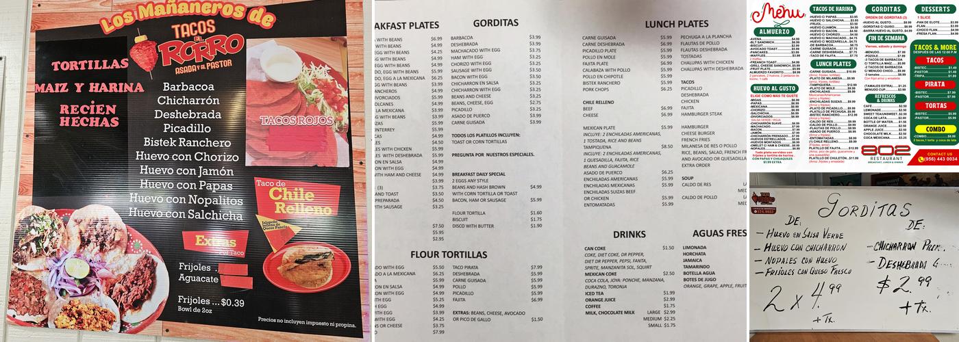 802 Restaurant Menu