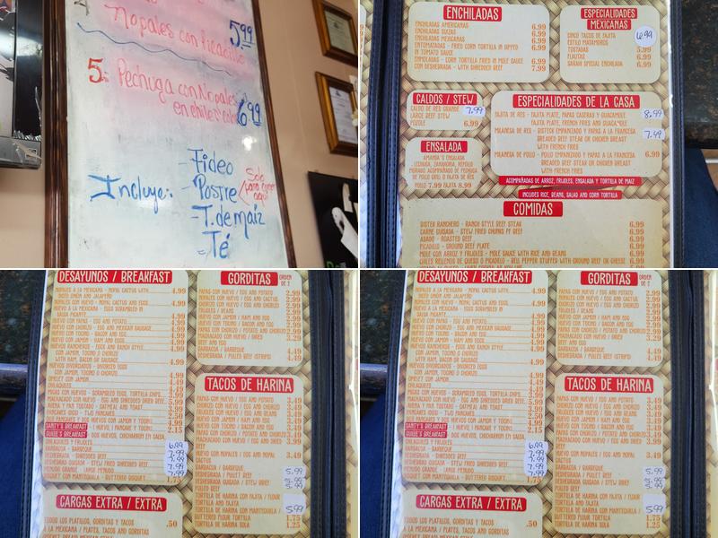 Las Canastas Menu