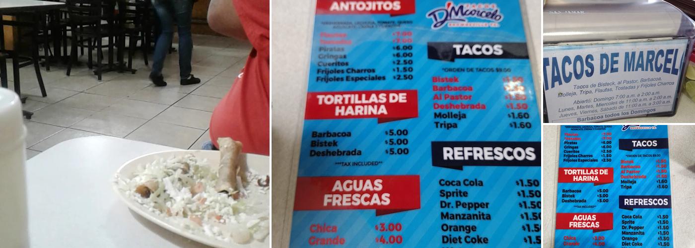 Tacos D’Marcelo Menu