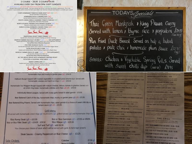 The Waggon & Horses Menu
