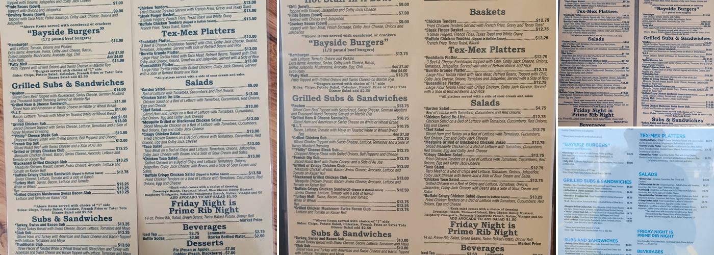 Bayside Cafe Menu