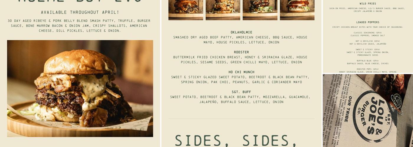 Lou & Joe's Burger Co Menu