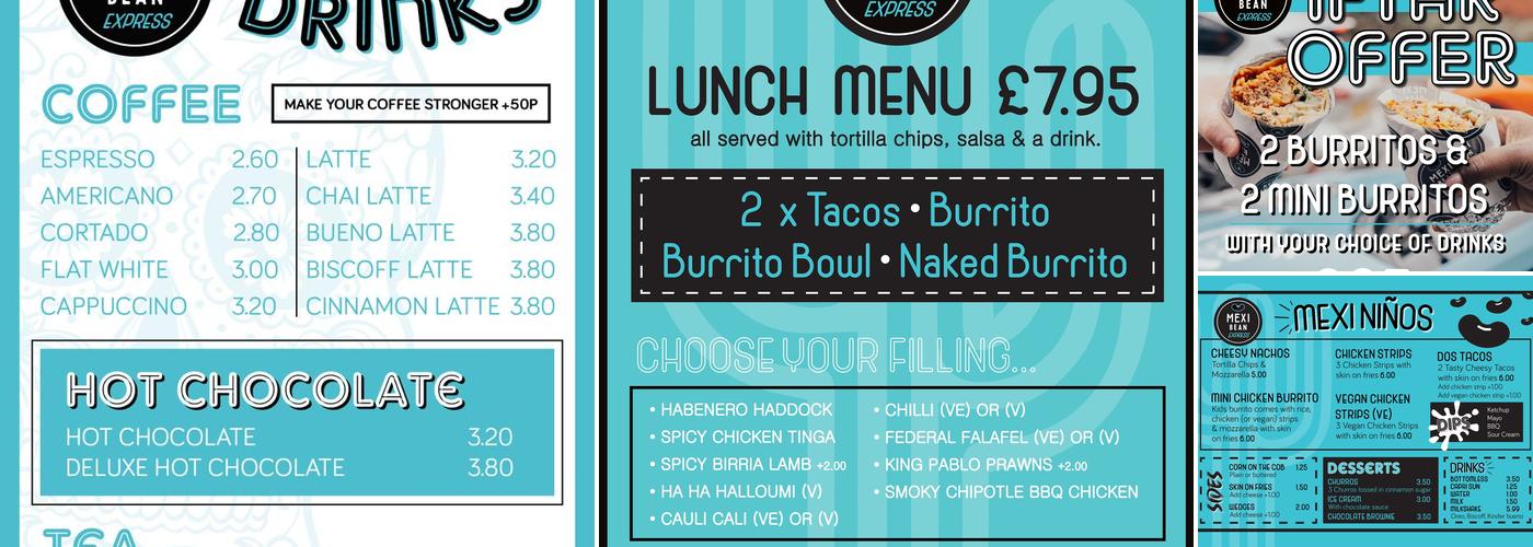 Mexi Bean Express Menu