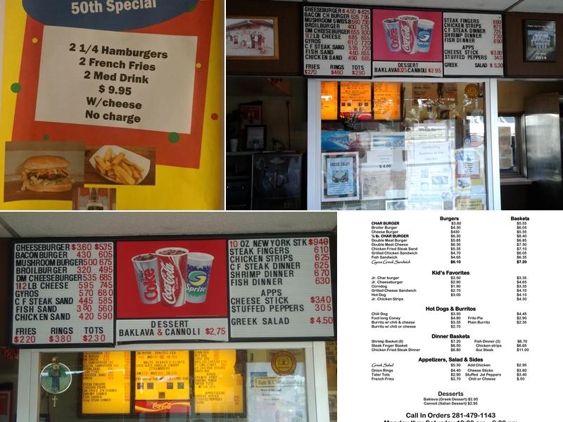 Char Burger Menu