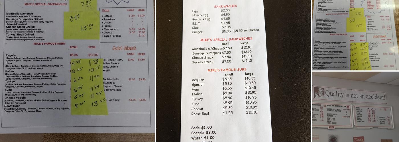 Antonini's Subs & Steaks Menu
