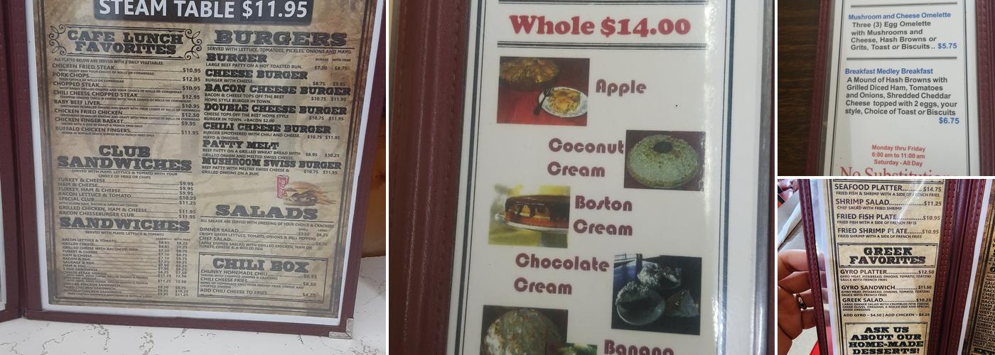 Jacinto City Cafe Menu