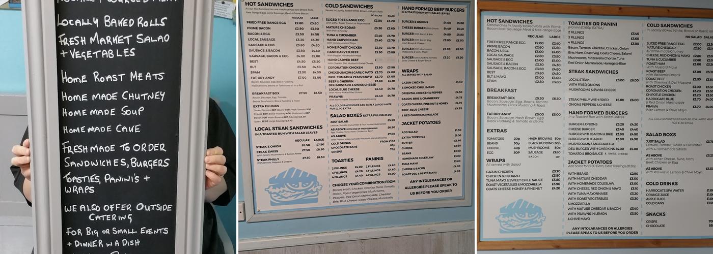 The Sandwich Box Menu