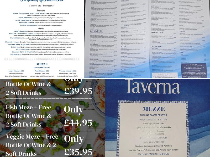 Taverna Harrogate Menu
