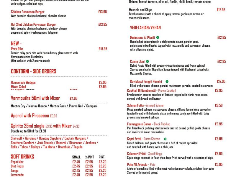 Portofino Menu