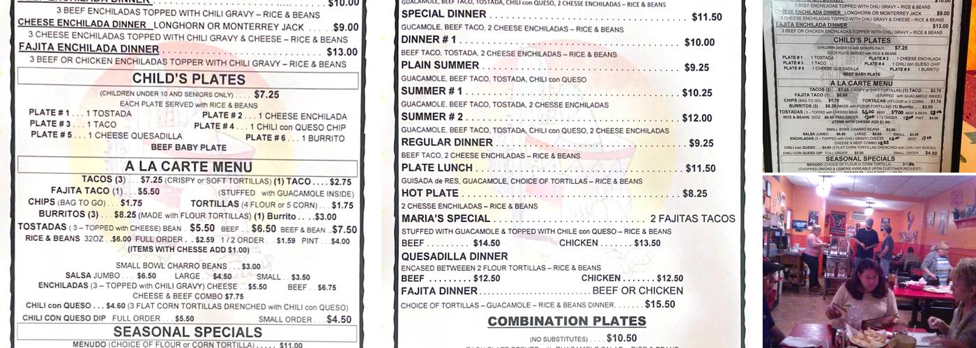 El Potosino Menu