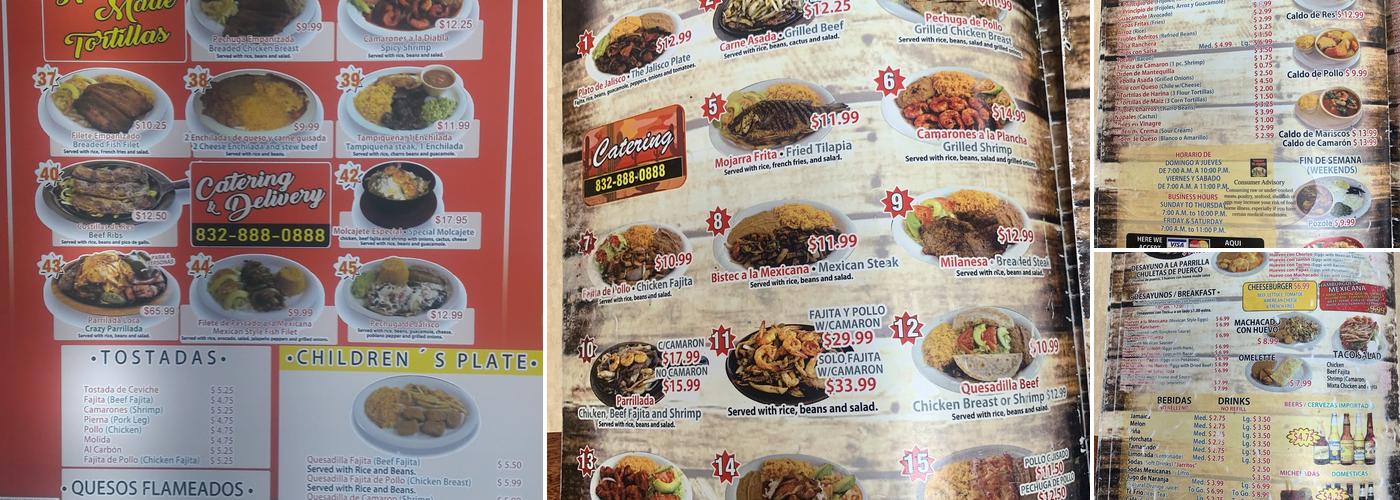 Taqueria De Jalisco Menu
