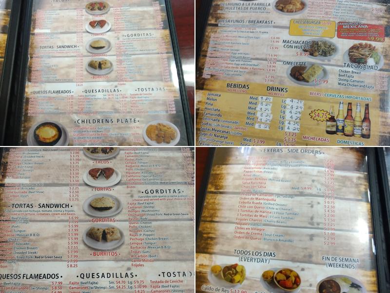 Taquería De Jalisco Menu