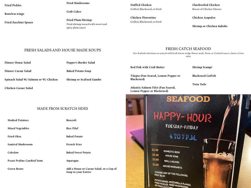 Peppers Menu